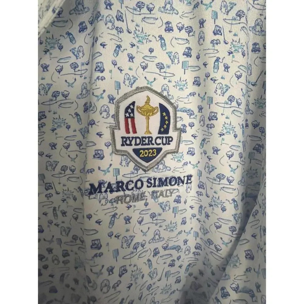 Peter Millar Ryder Cup 2023 Marco Simone Rome Italy Polo Shirt Large - Picture 3 of 4